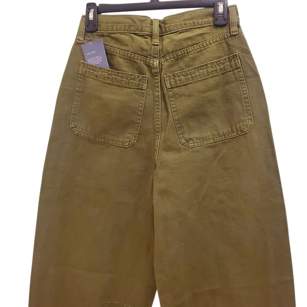 Universal Thread Olive Green High Rise Cropped Wide Leg Cargo Pants - Picture 10 of 11